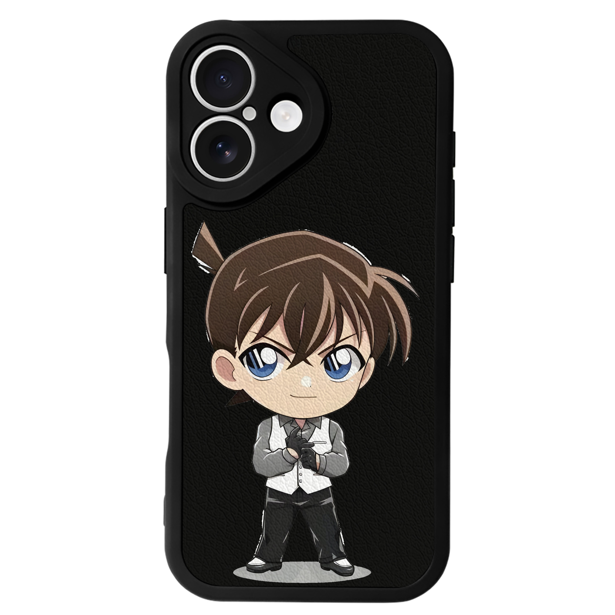 （画像用） 名探偵コナン 江戸川 コナン Detective Conan Conan Edogawa 【iPhone 16シリーズ対応】シリコンスマホケース（レザー調） 材質：シリコン